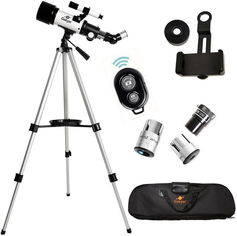 Photo 1 of Gskyer Telescope, 70mm Aperture 400mm AZ Mount Astronomical Refracting Telescope for Kids Beginners - Travel Telescope with Carry Bag, Phone Adapter and Wireless Remote

