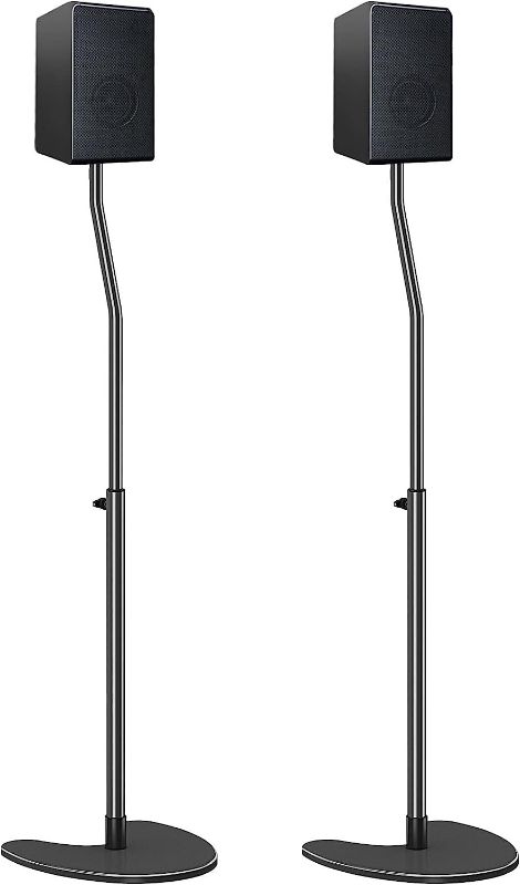 Photo 1 of Mounting Dream Height Adjustable Speaker Stands Mounts Extends 36” to 48”, Heavy Duty Base and Extendable Tube for Satellite Bookshelf Speakers with 11 LBS Capacity Per Stand, Set of 2, MD5401