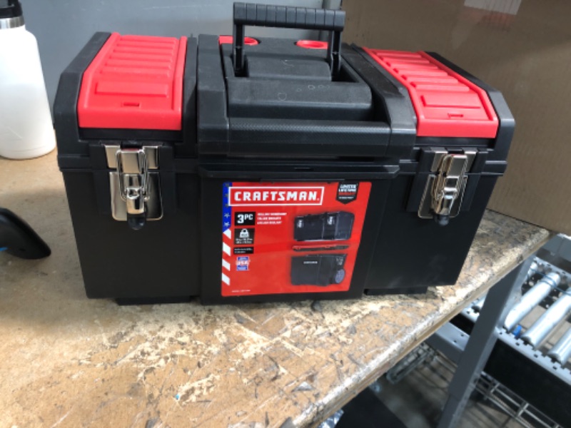 Photo 2 of **ONLY THE TOP BOX**  Craftsman CMST18614 DIY 19-in Red Plastic Wheels Lockable Tool Box