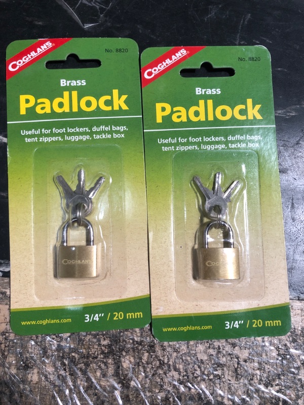 Photo 2 of Coghlan'S Brass Padlock  2 PACK