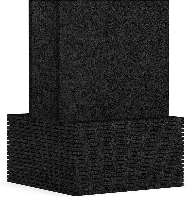 Photo 1 of *** 1 QTY PANEL MISSING **** Acoustic Panels - 12 x 12 x 0.3 Inches Pack of 20 Sound Absorbing Panels, Wall and Ceiling Decorative Sound Panels, Acoustical Treatment Felt Tiles for Home, Recording Studio (Black)
