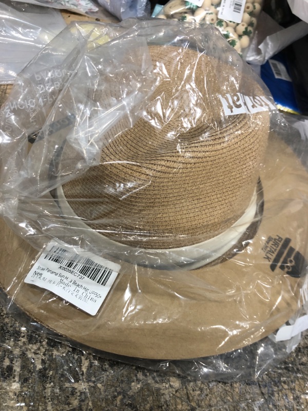 Photo 1 of FURTALK Panama Hat Sun Hats for Women Men Wide Brim Fedora Straw Beach Hat UV UPF 50