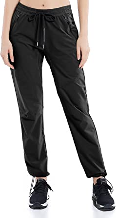 Photo 1 of Apotemis Women's Lightweight Hiking Pants with Ziped Pockets Quick Dry Water Repellent Jogger Pants Black
size 32