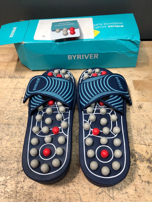 Photo 2 of BYRIVER Acupressure Foot Massage Slippers Shoes Sandals, Reflexology Massager Tools, Relieve Back Tension Pressure Arthritis Pain, Present Gifts for Dad Mom(05L)