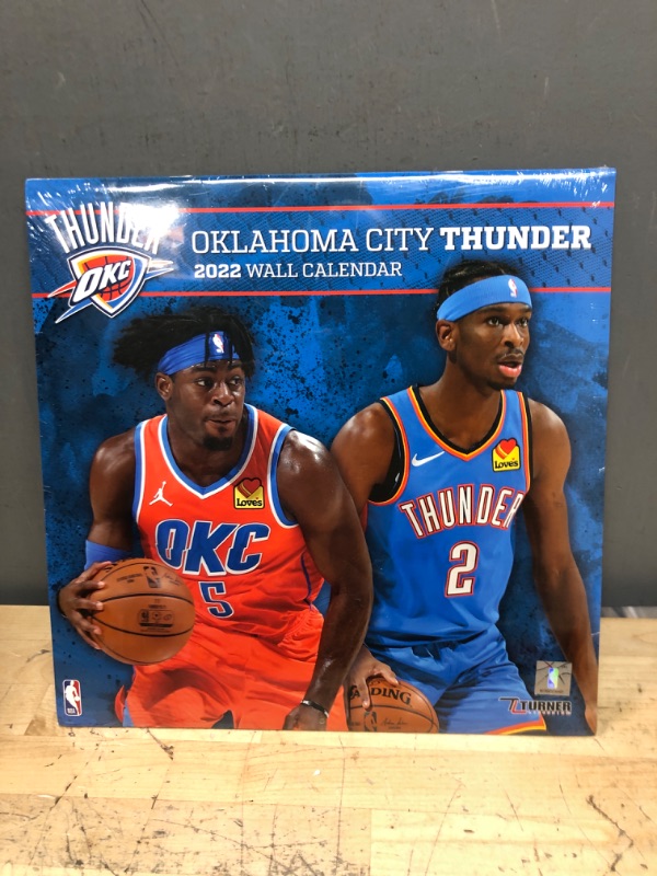 Photo 2 of TURNER SPORTS Oklahoma City Thunder 2022 12X12 Team Wall Calendar (22998011889)