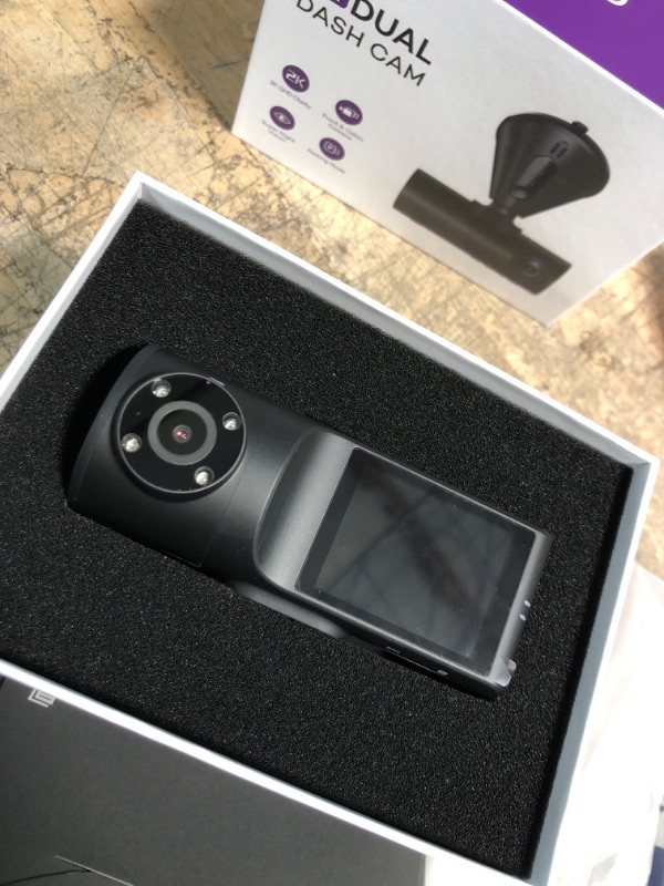 Photo 2 of VAVA VD009 Dual Dash Cam, 2K Front 1080p Cabin 30fps Car Camera, Sony Sensor, Infrared Night Vision, App Control & 2" LCD Display, Parking Mode, Built-in GPS for Uber & Lyft, Bluetooth Snapshot Remote