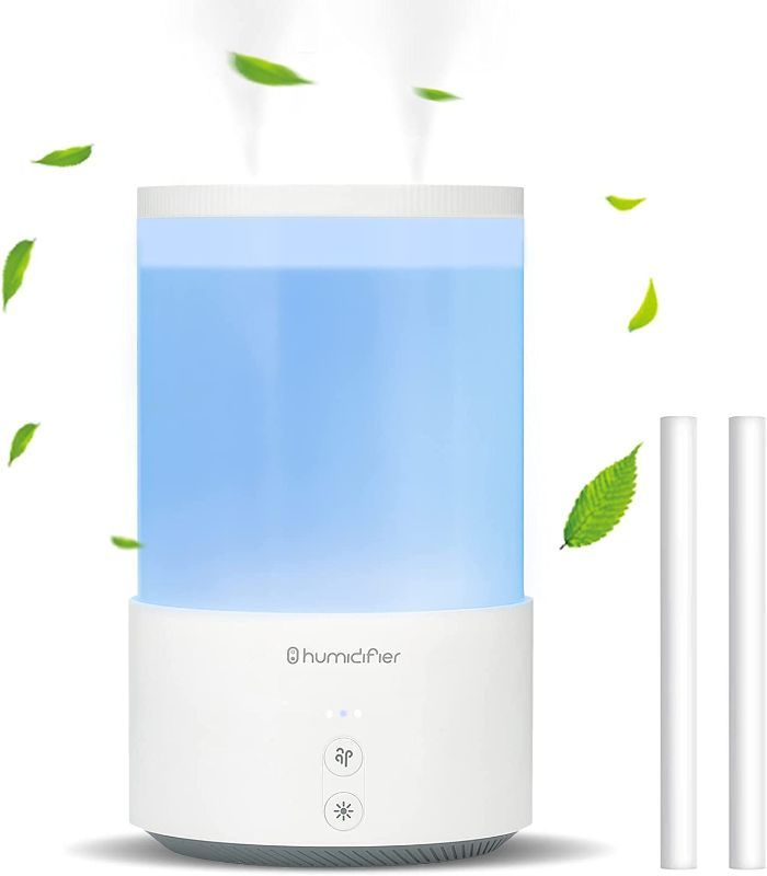 Photo 1 of *READ NOTES*Humidifiers for Bedroom&Large Room-Quiet Ultrasonic Humidifier-Cool Mist Humidifiers-650ML Double Spray USB Humidifiers with 7-Color Night Light-Humidifiers for Baby Nursery & House