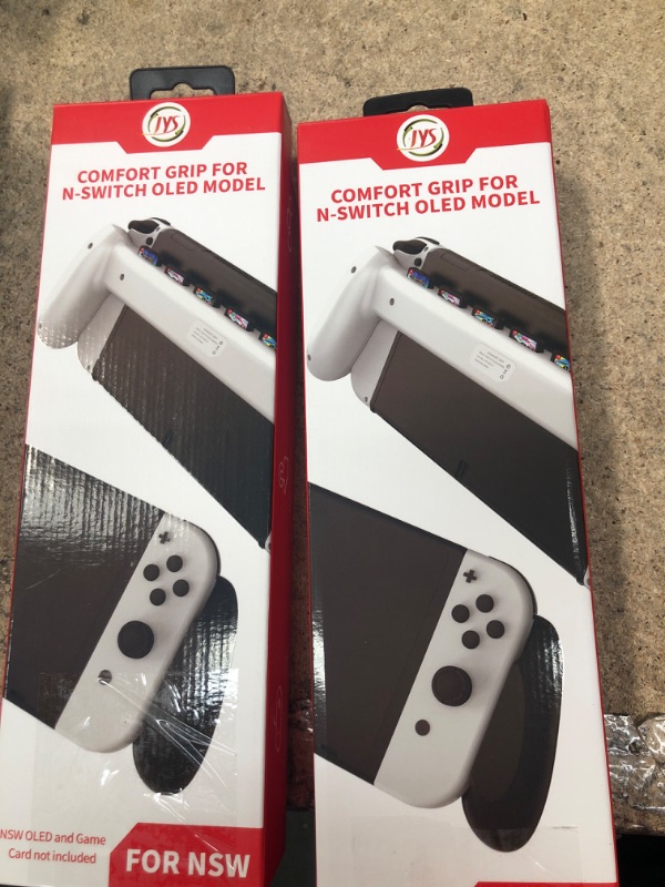 Photo 2 of 2 PACK Grip for Nintendo Switch OLED with 6 Game Cartridges Storage Slots, Handheld Mode Switch Case, Comfortable & Ergonomic Grip Case (White)