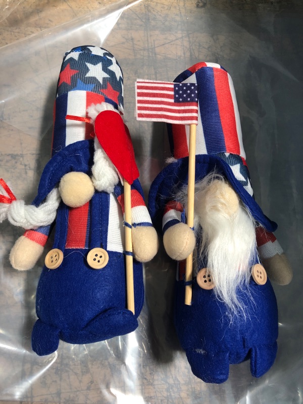 Photo 1 of 4TH OF JULY GNOME WAVING FLAG DECOR PATRIOT GNOME PLUSH INDEPENDENCE DAY GIFT