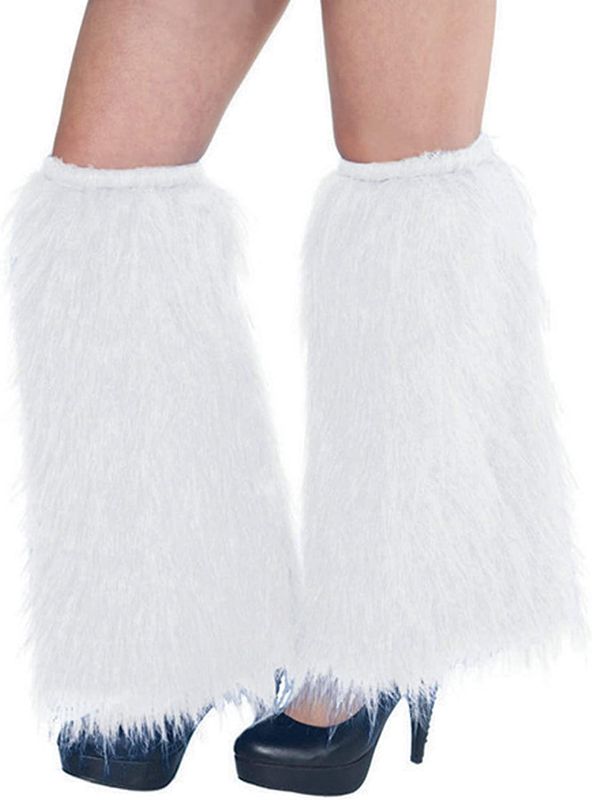 Photo 1 of Amscan Plush Costume Adult Leg Warmers, 2 Pcs, White