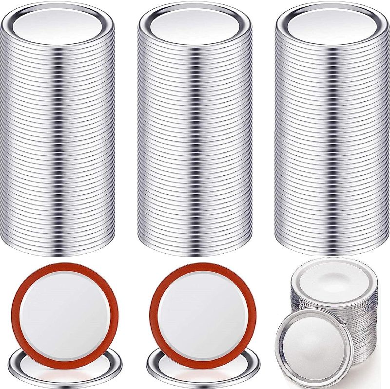 Photo 1 of 100-Count, Regular Mouth Thickened Canning Lids Split-Type Metal Wide Leak Proof Mason Jar Lids for Canning