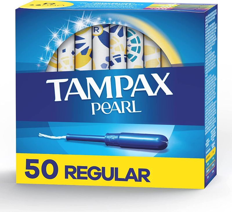 Photo 1 of 2 pk- Tampax Pearl Tampons Regular Absorbency, With Leakguard Braid, Unscented, 50 Count
