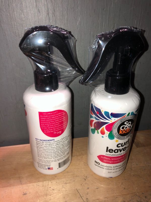 Photo 1 of 2pk- SoCozy, Curl Spray LeaveIn Conditioner For Kids Hair Detangles and Restores Curls No Parabens Sulfates Synthetic Colors or Dyes, Jojoba Oil,Olive Oil & Vitamin B5, Sweet-Pea, 8 Fl Oz 8 Fl Oz 