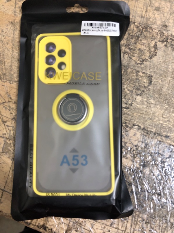 Photo 1 of ANTSHARE for Samsung Galaxy A53 Case, A53 5G Case Heavy Duty Protective Anti-Fingerprint with HD Screen Protector Magnetic Kickstand Car Mount Durable Phone Case for Galaxy A53 5G 6.4inch(Yellow)
