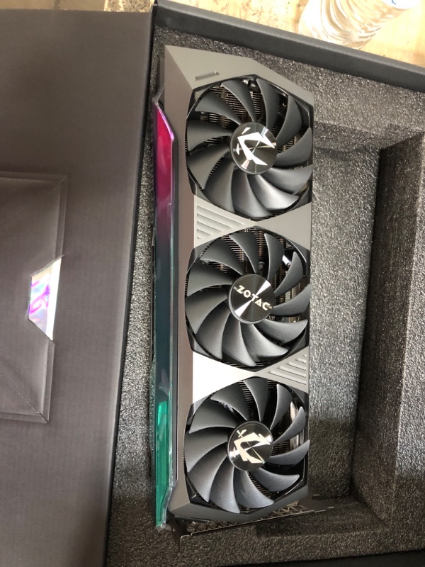 Photo 3 of ZOTAC GeForce RTX™ 3070 Ti AMP Holo 8GB GDDR6X 256-bit 19 Gbps PCIE 4.0 Gaming Graphics Card, HoloBlack, IceStorm 2.0 Advanced Cooling, Spectra 2.0 RGB Lighting, ZT-A30710F-10P