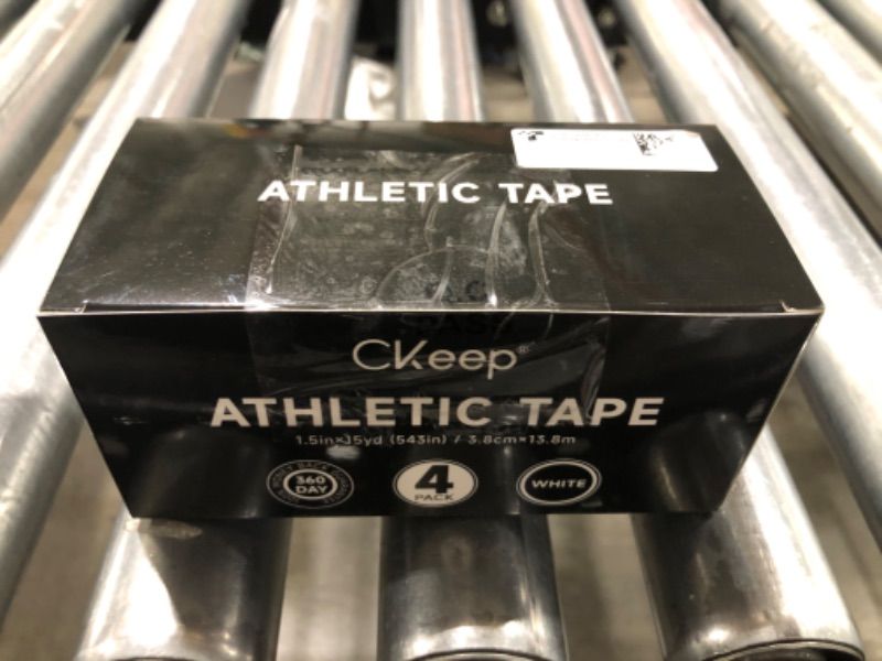 Photo 3 of CKeep Athletic Tape,4 Pack White Sports Tape, Very Sturdy No Glue Residue,Wrist Ankle Tape for Muscle,Climbing,Boxing,Athletes,Baseball Bats,Strains,Sprains,Injuries?1.5 Inches?