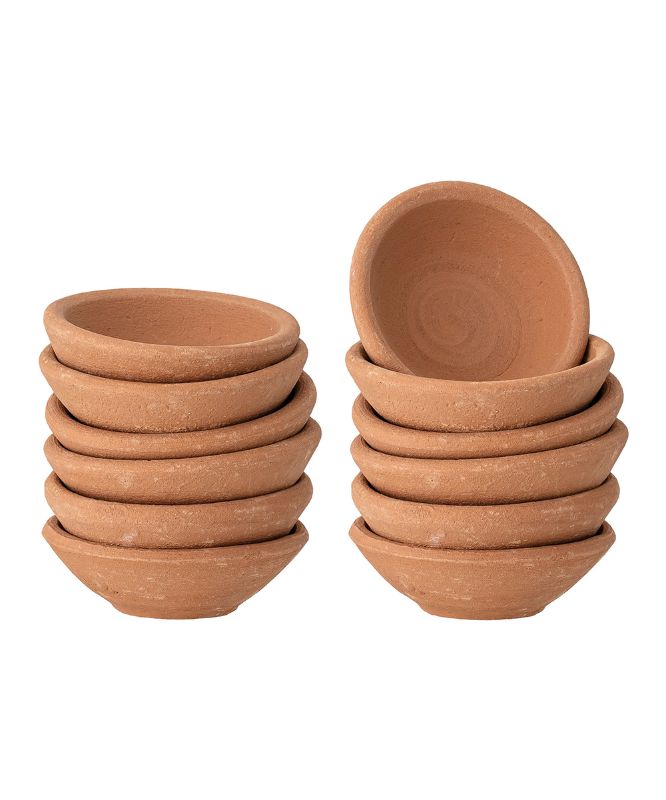 Photo 1 of Small Pinch Terra-cotta Tealight and Voltive Holders (Set of 12)