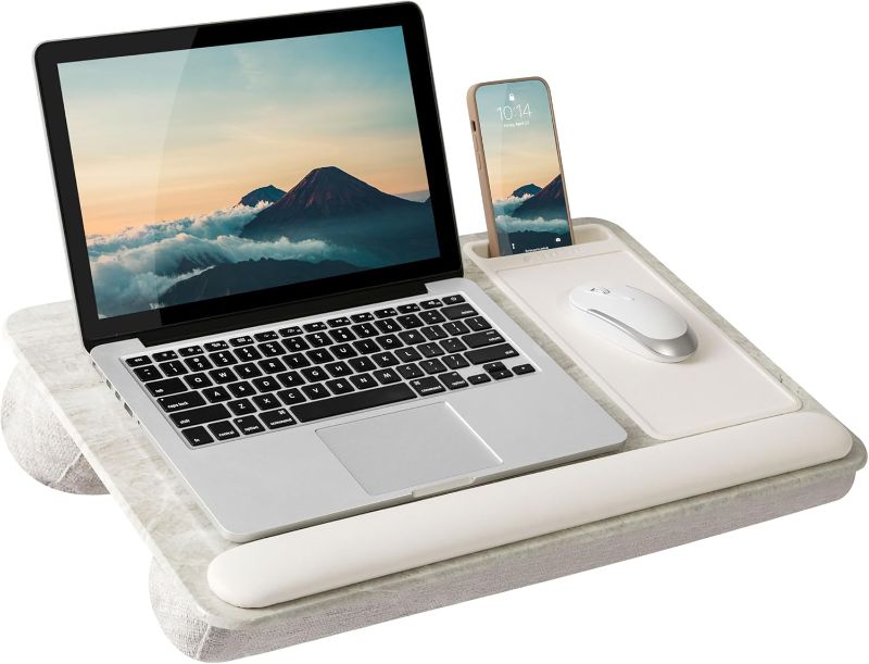 Photo 1 of LAPGEAR Home Office Pro Lap Desk with Wrist Rest, Mouse Pad, and Phone Holder - Taj Mahal Marble - Fits up to 15.6 Inch Laptops - Style No. 91601