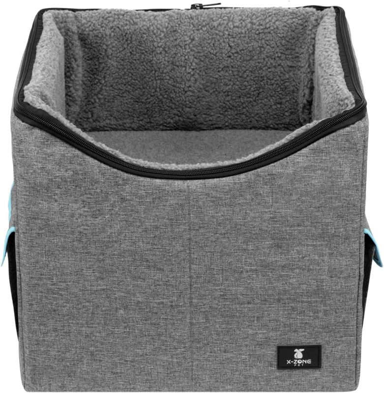 Photo 1 of X-ZONE PET Dog Booster Car Seat/Pet Bed at Home, with Pockets and Carrying case?Easy Storage and Portable (Medium, Grey)