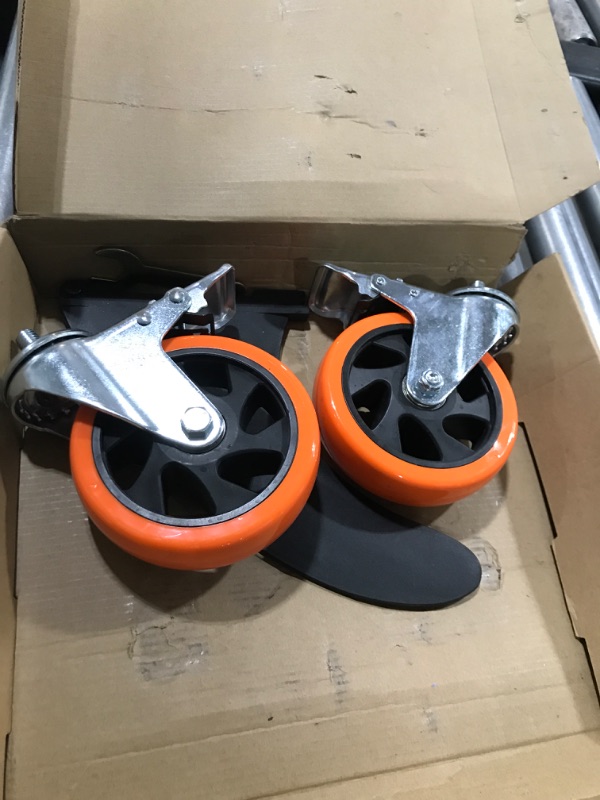 Photo 2 of W B D WEIBIDA Heavy Duty 5 Inch Stem Caster Wheels 3 Inch with Dual Locking, Threaded Stem Casters UNC 1/2"-13 x 1", No Noise Swivel Casters, Set of 2 Caster Wheels for Cart, Furniture