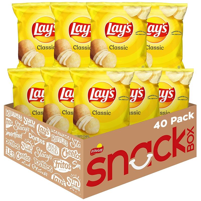 Photo 1 of Lay's Potato Chips, Classic, 1 Ounce (Pack of 40)
EXP 11/5/24
