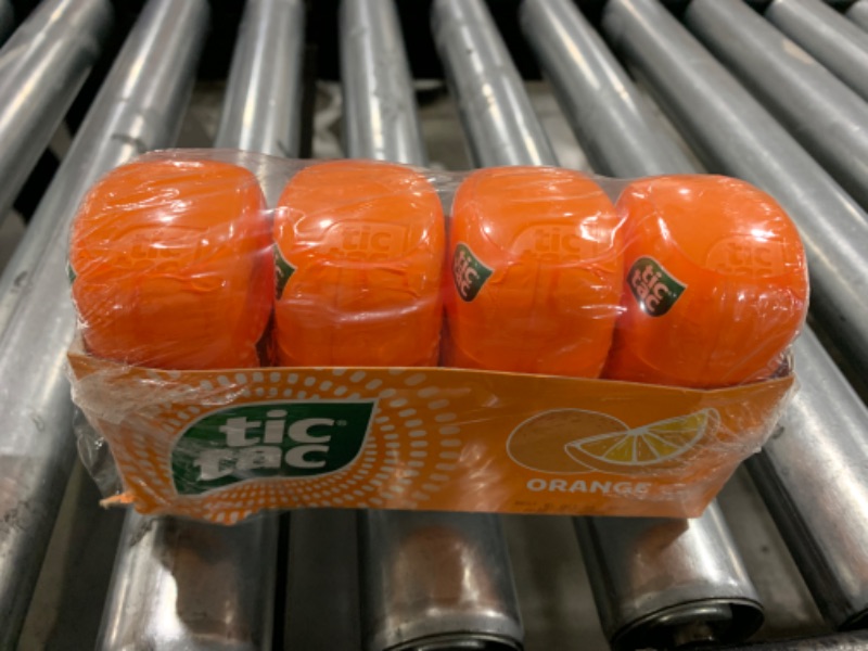 Photo 3 of Tic Tac Orange Flavored Mints, 4 Bottle Packs, On-the-Go Refreshment, Stocking Stuffers, 3.4 oz Each