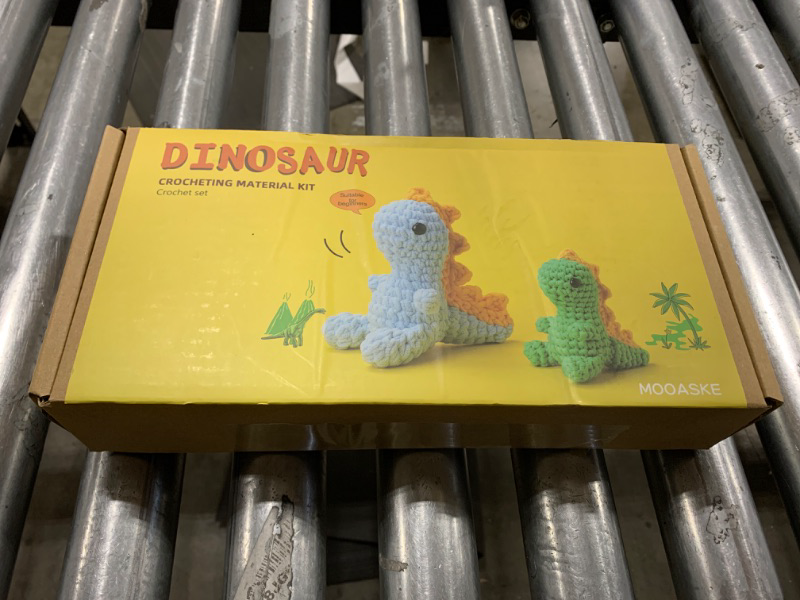 Photo 3 of Mooaske 2pcs Crochet Kit for Beginners with Crochet Yarn - Beginner Crochet Kit for Adults Kids with Step-by-Step Video Tutorials - Crochet Kits Model 2pcs Dinosaur