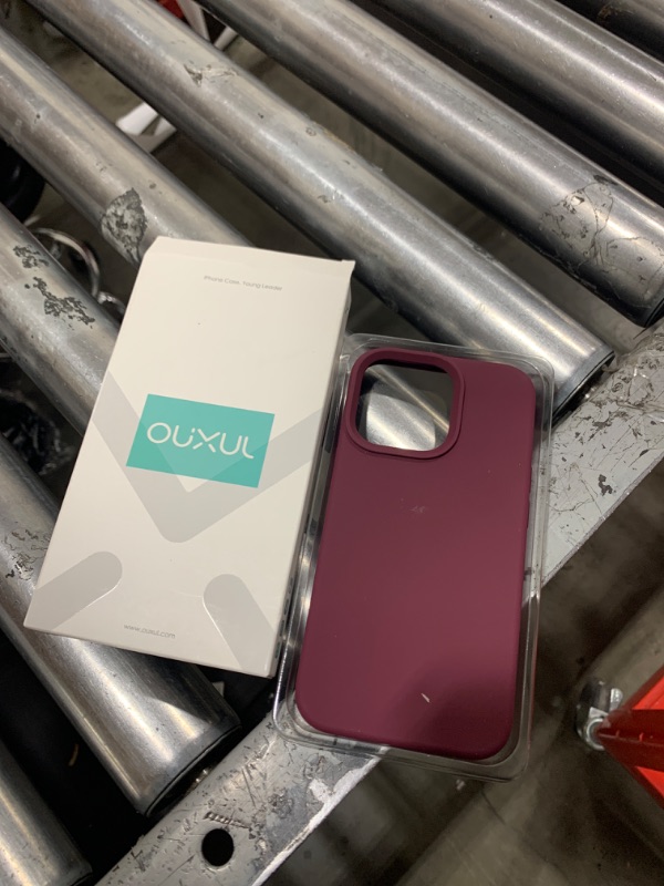 Photo 2 of OuXul Designed for iPhone 13 Pro Case,Shockproof Liquid Silicone Protective Phone Case with Soft Anti-Scratch Microfiber Lining Ultra Slim Drop Protection Phone Cover 6.1 inch(Wine)