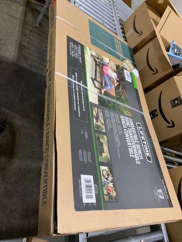 Photo 1 of LIFETIME 60054 Convertible Bench / Table, Faux Wood Construction