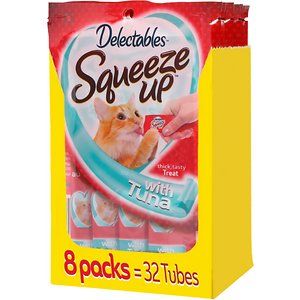 Photo 1 of Hartz Delectables Squeeze up Tuna Lickable Cat Treats, 0.5-oz Tube, 32 Count exp date 03/21/2026