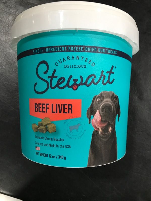 Photo 2 of Stewart Pro-Treat Beef Liver Freeze-Dried Raw Dog Treats, 12-oz tub