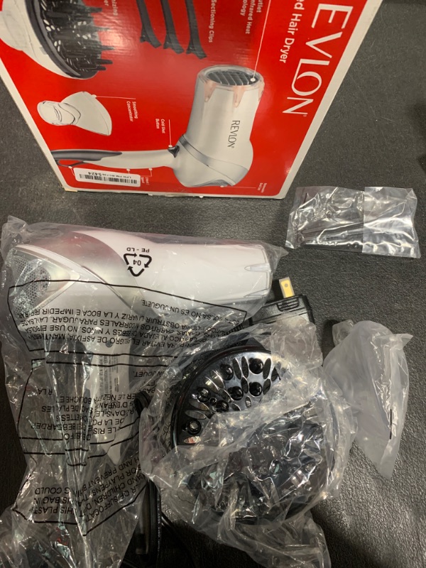 View 2 of REVLON Infrared Hair Dryer with Diffuser | 1875W Blow Dryer with Infrared Heat Technology to Prevent Over-Drying, Maintain Natural Moisture, and Enhance Shine and Softness (White)
