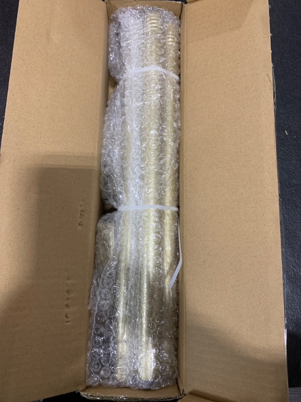 Photo 1 of Briofox gold Curtain Rods for Windows 48 To 84 Inch, 1 Inch Heavy Duty Adjustable Curtain Rod With Modern Decorative End Cap Finials WIth Brackets?NOT TENSION ROD?