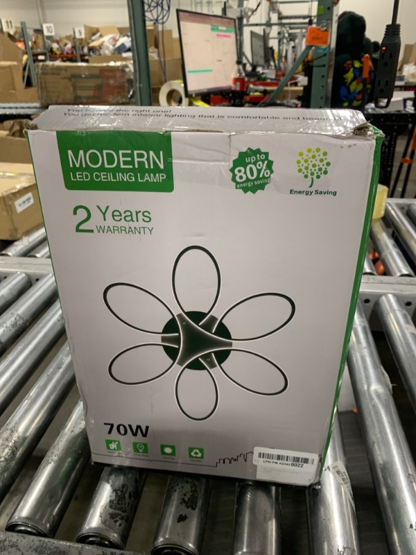 Photo 1 of LOFAHS Modern LED Ceiling Light Fixture with Remote Control Lamp Dimmable Ceiling Chandelier for Living Room Dinning Room Bedroom Kitchen Home Lighting (23 inch/60CM 70W)