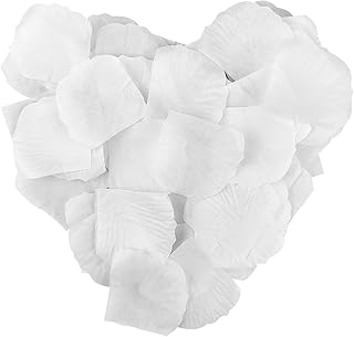 Photo 1 of 1000 Pcs Rose Petals Decoration, Roses Artifical Flowers, Fake Roses, Flower Petals for Proposal, Wedding, Happy Anniversary (White)