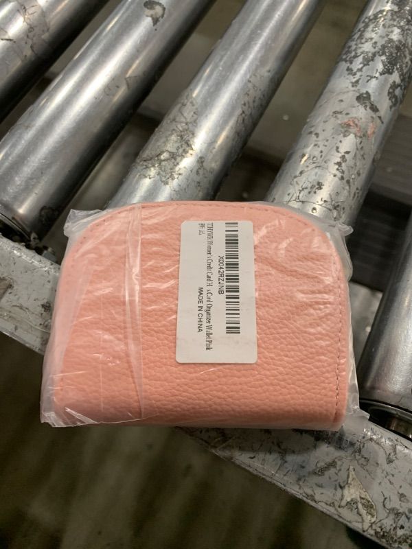 Photo 1 of TIHYWR Credit Card Holder Wallet for Women, RFID Mini Women Wallet with Zipper Keychain, Credit Card Holder Business Card Holder, Slim Leather Card Holder Wallet.Pink