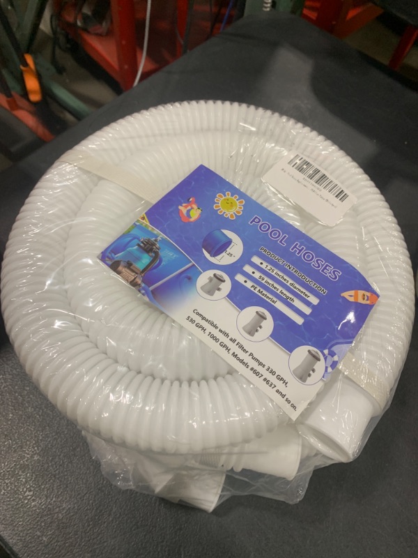 Photo 2 of Pool Hoses Replacement 1.25" x 59" for Above Ground Pools - Diameter Pool Pump Hoses for Intexx 607 637 Pump, Pool Filter Hose for 330GPH 530GPH 1000GPH Filter Pumps (White 4pcs)