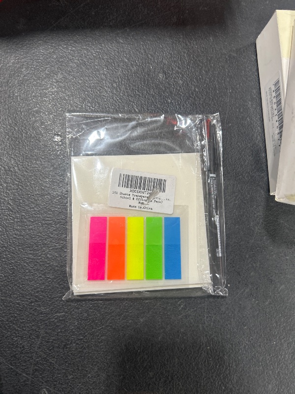 Photo 1 of GEAoffice 250 Sheets Transparent Sticky Notes - 4x4 inch Clear Sticky Notes Tabs Colorful Self-Adhesive for Book Annotation, See Through Sticky Notes for Tracing Paper, School & Office (5 Pack)