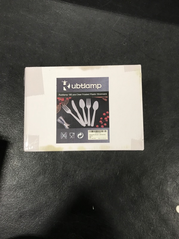 View 2 of Rubtlamp 180Pcs Matt White Plastic Silverware, Disposable White Utensils,Plastic Forks and Spoons Plastic Cutlery, Plastic Silverware Heavy Duty Include 60Forks,60Spoons,60Knives,Plastic Flatware Set