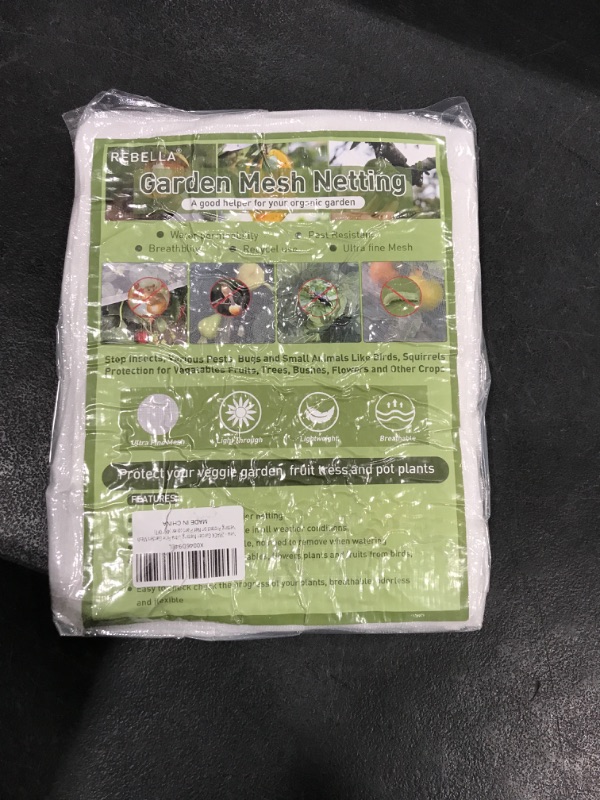 Photo 1 of REBELLA Garden Netting Ultra Fine Garden Mesh Netting Protection Net Plant Cover Screen Vegetable Row Cover (4 * 10ft,2PCS)