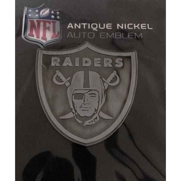 Photo 1 of AEM1701 3 X 3 in. Las Vegas Raiders Antique Nickel Auto Emblem
