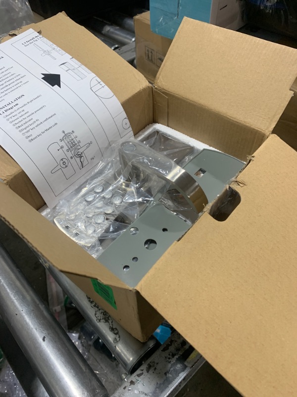 Photo 1 of Door Lock with Keypad, Digital Smartcode Door Lock for Front Door, Commercial Keyless Door Lock, keyless Entry Door Lock with Handle for Bedroom, Office, and House Rental, Silvery (Left Hand)