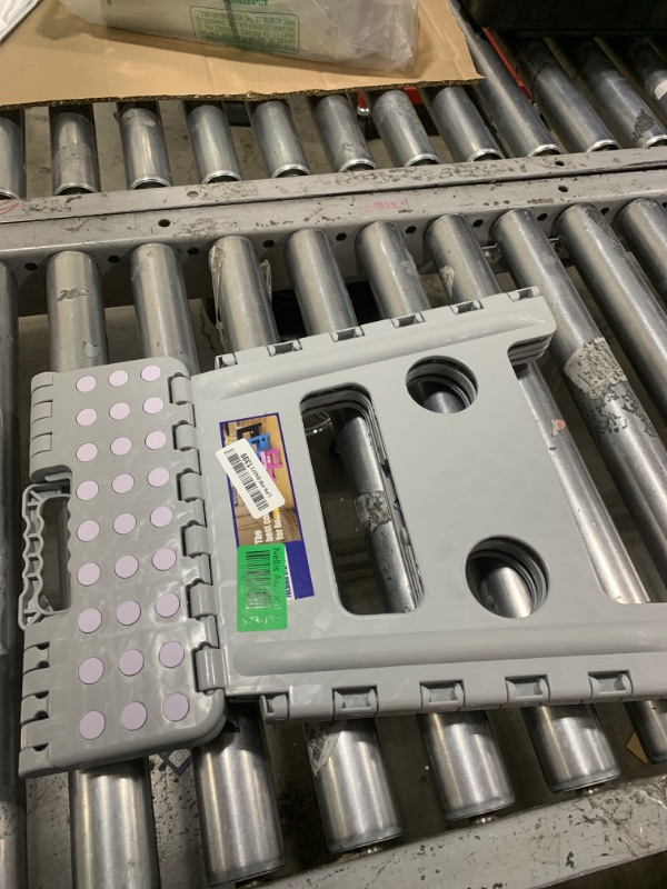 Photo 1 of ACKO Folding Step Stool Foldable Stool 13 inch Plastic Stools for Kids and Adults Up to 300 lbs,Stepping Foot Stool with Portable Handle for Kitchen Closet Bedroom (Grey)