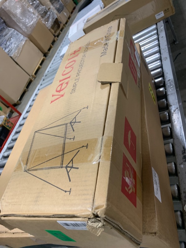 Photo 1 of Projector Screen and Stand - Velcolt Portable Video Projection Screen 120 inch, 16:9 4K HD Rear Front Foldable Outdoor Movie Screen with Carry Bag for Indoor Outdoor Home Theater Backyard Camping