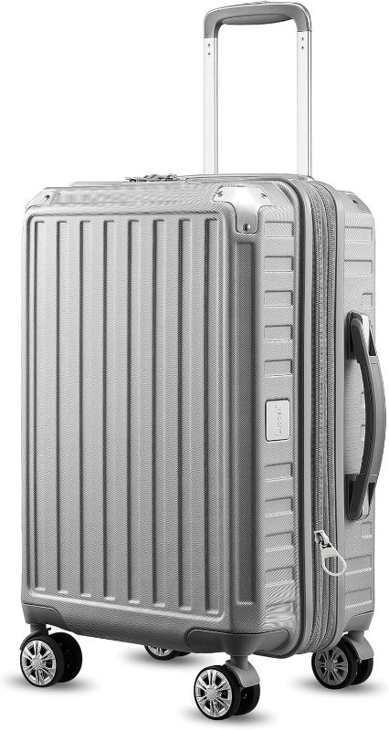 Photo 1 of LUGGEX Luggage with Spinner Wheels - Polycarbonate Expandable Hard Shell Suitcase, Carry-On 20-Inch, Grey