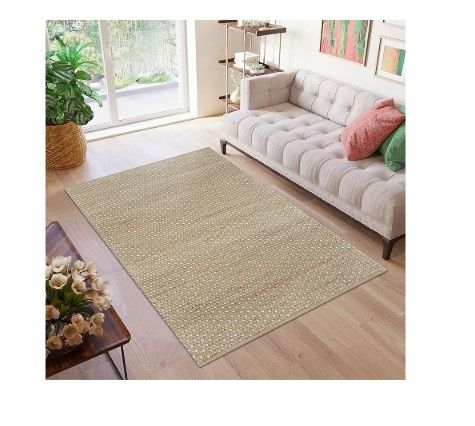 Photo 1 of allen + roth Speckled Dunes 5 X 8 (ft) Jute Natural Ivory Indoor Solid Area Rug
