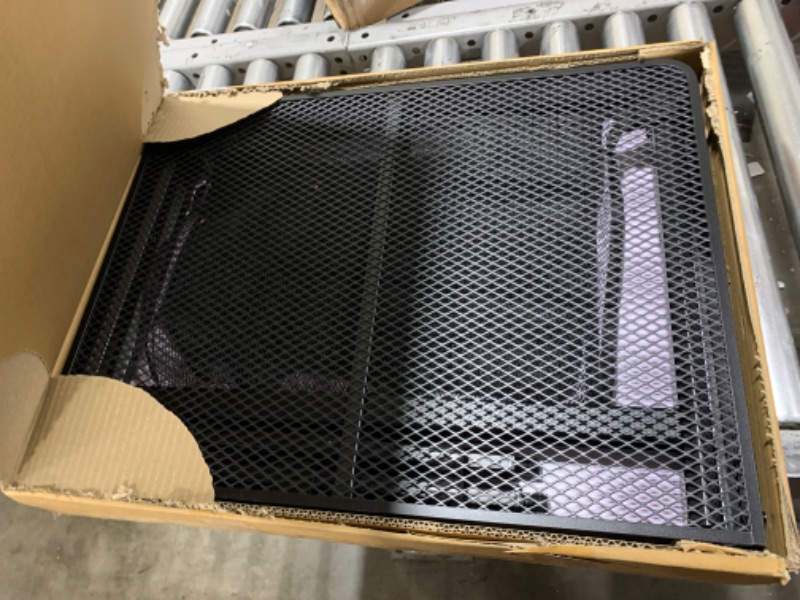 Photo 1 of JOUYEK Foldable Grill Table - 3x2ft Portable Camping Table, Lightweight & Height Adjustable with Metal Frame, Mesh Top, Wooden Desktop & Bag - Perfect for Camping, Picnic, Beach & BBQ