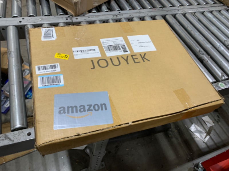 Photo 1 of JOUYEK Foldable Grill Table - 3x2ft Portable Camping Table, Lightweight & Height Adjustable with Metal Frame, Mesh Top, Wooden Desktop & Bag - Perfect for Camping, Picnic, Beach & BBQ