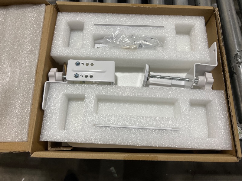 Photo 1 of Rfiver Keyboard Tray Under Desk Pull Out with C Clamp Mount, 25.6 (30 Including Clamps) x 13 Inch Slide-Out Platform Computer Drawer Mouse for Typing (White)