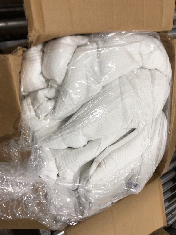 Photo 1 of SLEEP ZONE Waterproof Mattress Topper Queen Size, Cooling Mattress Pad Cover for Hot Sleepers, Extra Thick Pillow Top with Deep Pocket (White, Queen)